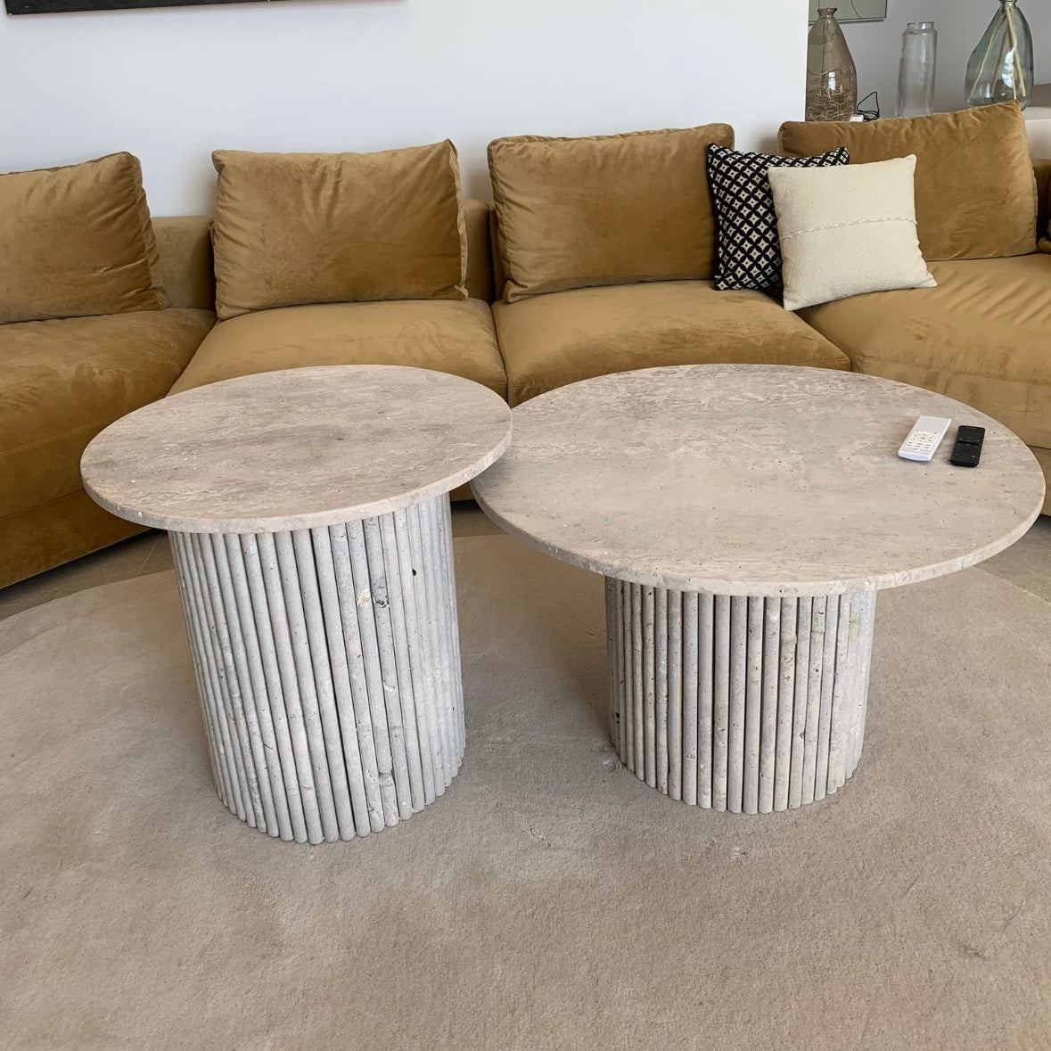 Table basse Gigogne travertin