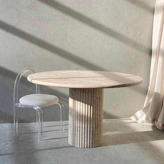 Table à manger ronde Travertin