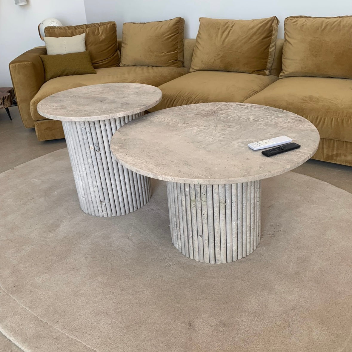 Table basse Gigogne travertin