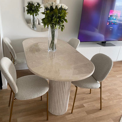 Table à manger oval Marbre créma beige