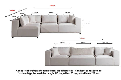 CANAPE Azra modulable velours