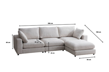 Canapé JULIA Modulable Chenille  3+1 Pouf