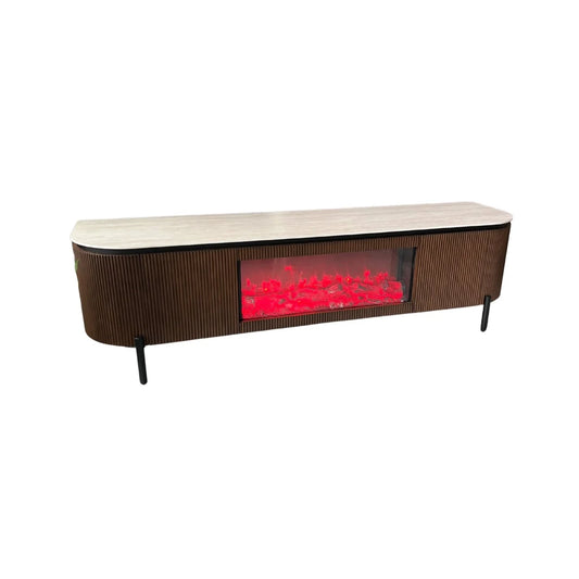 MEUBLE TV CERAMIC BROWN CHEMINÉE