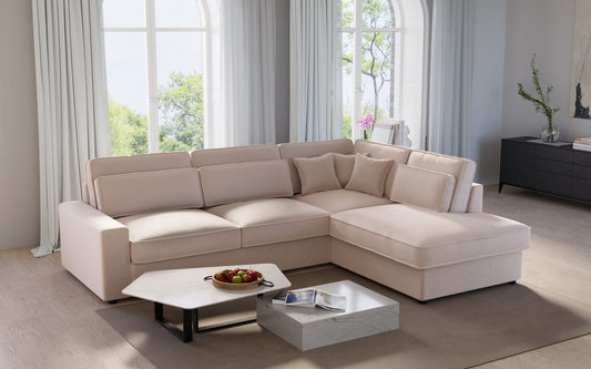 Canapé d'Angle BRISTOL Velours Beige