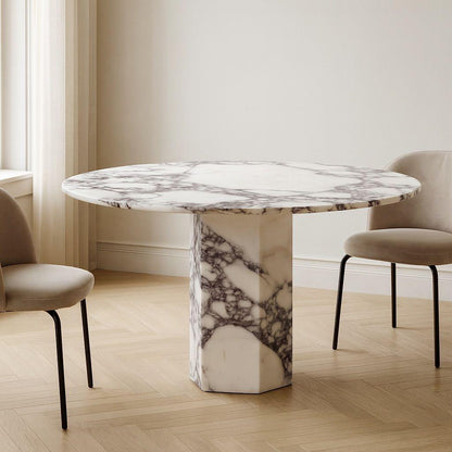 Table à manger ronde marbre calacatta