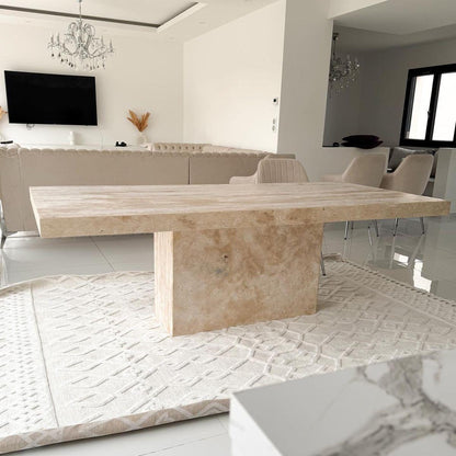 Table à manger rectangle Bloc Travertin