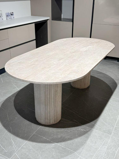Table à manger ovale Travertin
