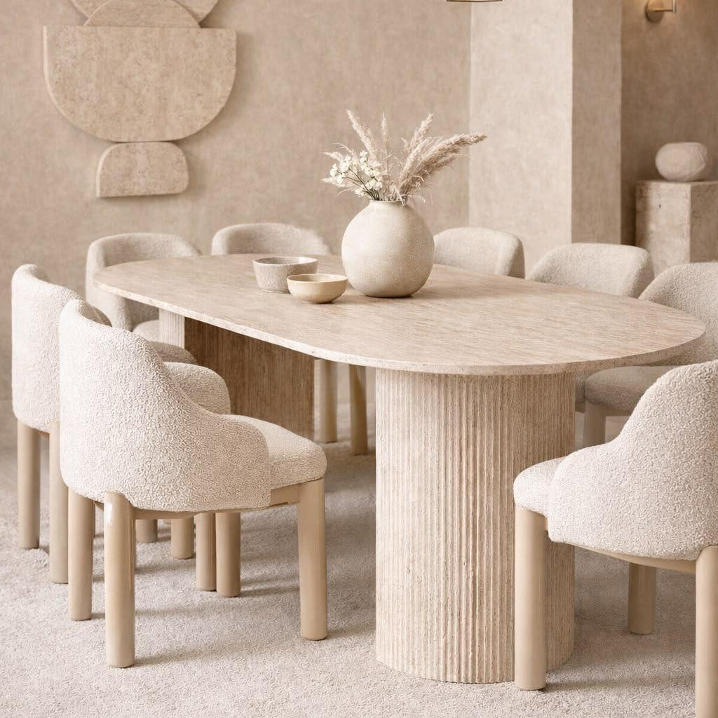 Table à manger ovale Travertin