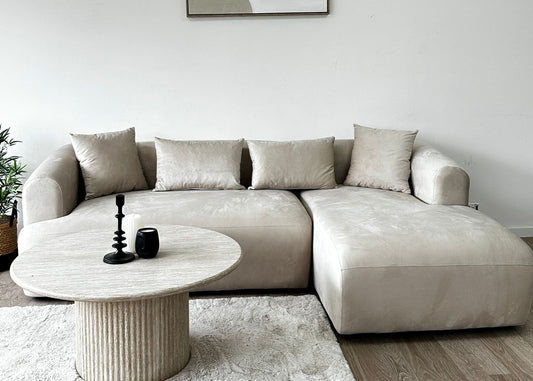 Canapé d'Angle ELA Velours beige