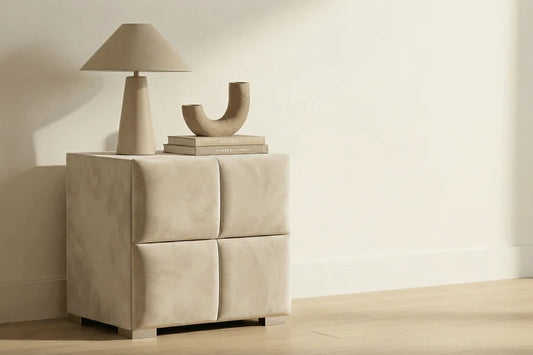 Table de chevet beige