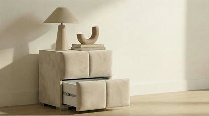 Table de chevet beige