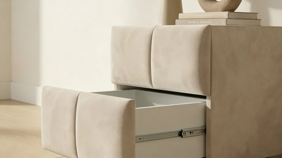 Table de chevet beige