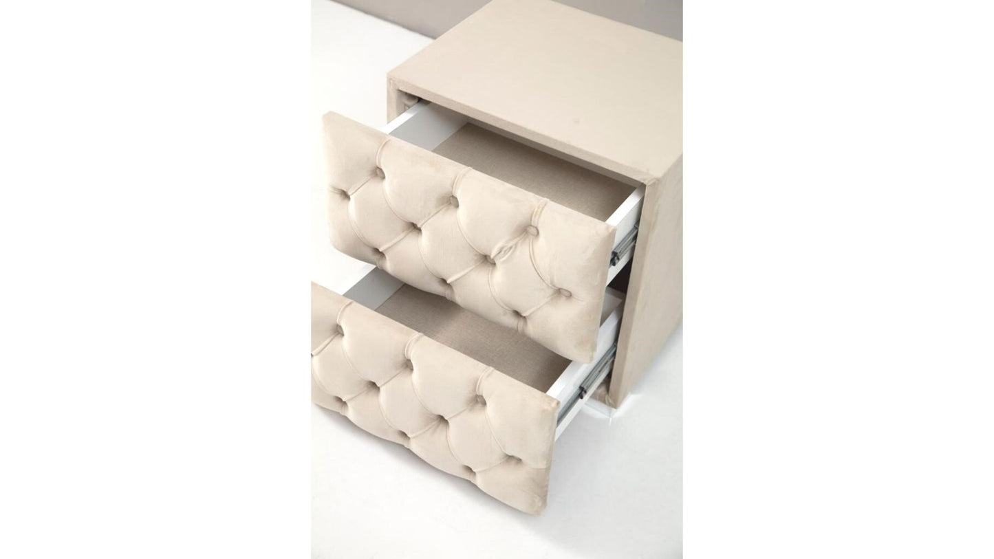 CHEVET CAPITONNÉ BEIGE