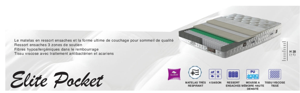 Matelas ELITE pocket 30cm d’épaisseur